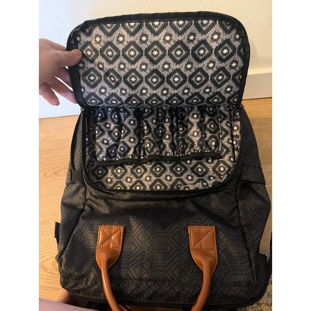 monbébé Geometric Diaper Backpack pull out bassinet